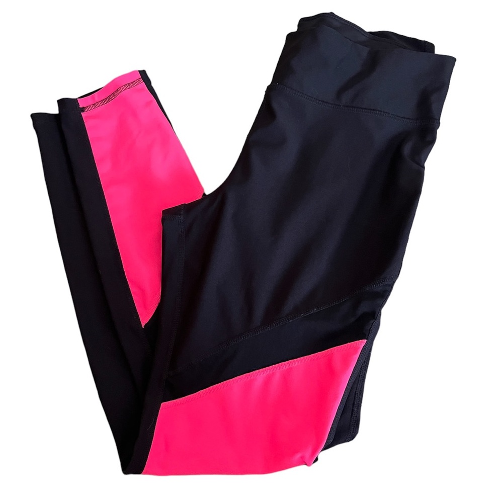 Black and pink xersion full length workout legging